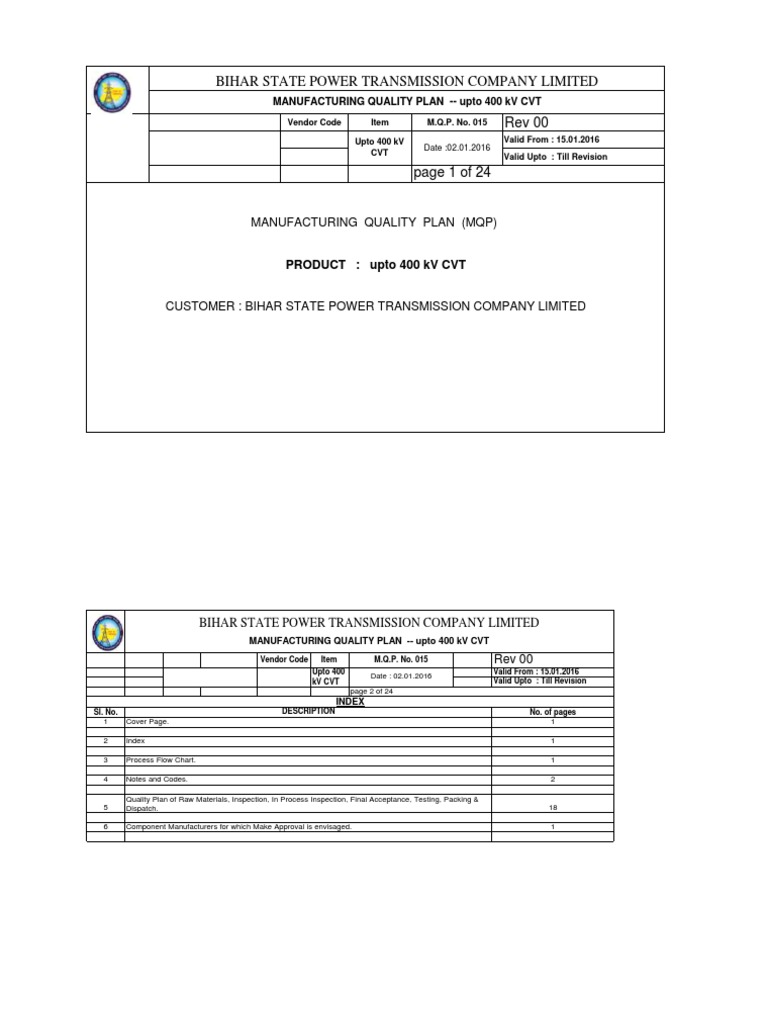 Bihar State Power Transmission Company Limited Manufacturing Quality