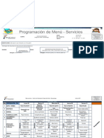 Programación de Menú - Servicios: Fecha: Min. Estándar No.: Vigencia: Cliente