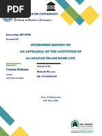 Internship-Report On An Appraisal of The Activities of Al-Arafah Islami Bank LTD