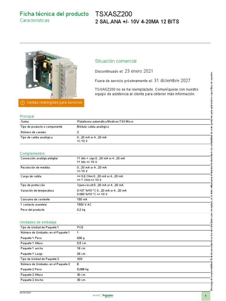 Modicon TSX Micro - TSXASZ200 | PDF | Informática | Informática y ...