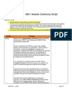 2020 - 2021 Awards Ceremony Script: Important Notes