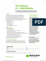 HR Block Income Tax Return Checklist Individuals 0620 FA