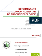 Determinantii Consumului Alimentar de Produse Ecologice