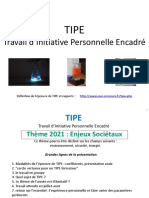 Présentation TIPE Du 26 Juin 2020