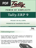 Project On Tally - Erp9 Presented By: Mahendra Prajapat: © Tally Solutions Pvt. Ltd. All Rights Reserved