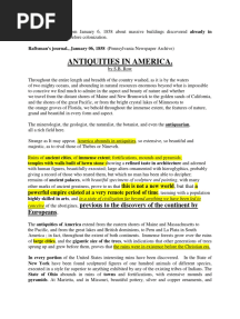 ANTIQUITIES IN AMERICA. 1858 Newspaper Jan 6 1858