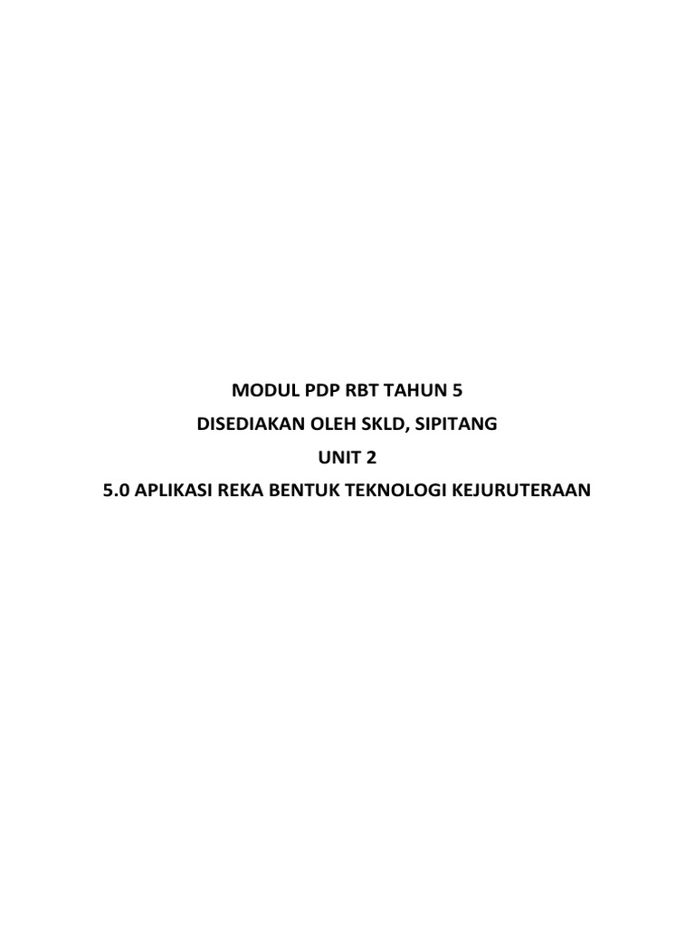 Modul Pdpr Rbt Tahun 5 Unit 2 Skld Pdf