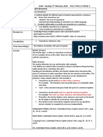 Week 5 Grammar and Spelling Plan