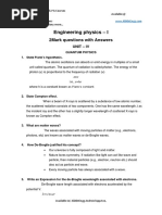 Engineering Physics - I: 2mark Questions With Answers