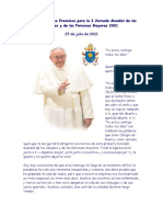 Mensaje Del Papa Francisco para La I Jornada Mundial de Los Abuelos y de Las Personas Mayores 2021
