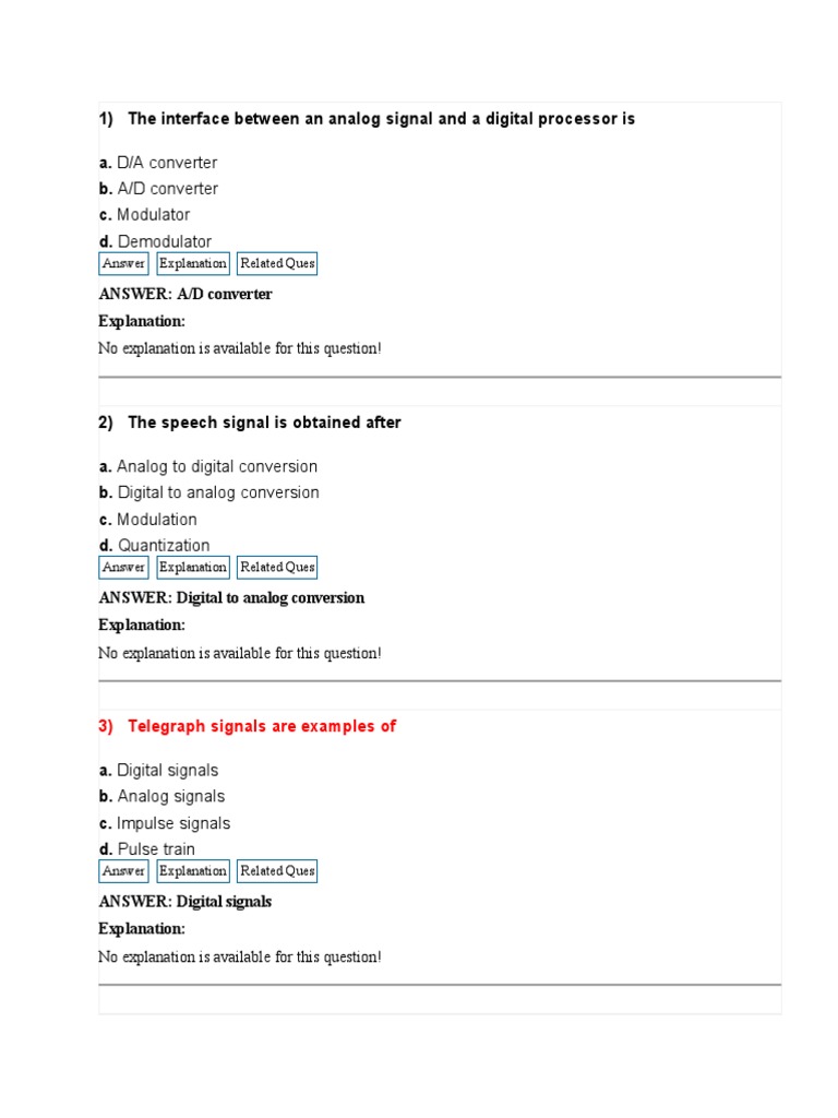 ANSWER A/D Converter Explanation No Explanation Is Available For