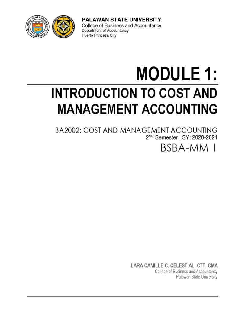 M1. Introduction To Cost and Management Accounting | PDF | Management ...