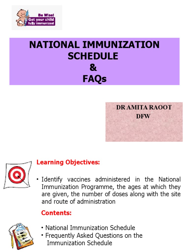 National Immunization Schedule Overview | PDF | Vaccines | Children's ...