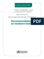 Guidelines Recommendations Newborn Health