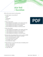 Multiple-Choice Test Chapter 12: Excretion: 1 A B C D 2 A B C D 3 A B C D 4 A B C D 5 A B C D