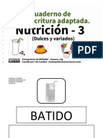 Cuaderno Lectoescritura Adaptada - Nutricion 3 - Dulces y Variados