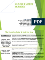 The Dominion Motor & Controls Case Analysis