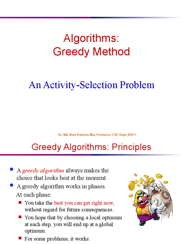 04 Greedy Activity Selection | PDF | Mathematical Optimization ...