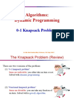 Algorithms: Dynamic Programming: 0-1 Knapsack Problem