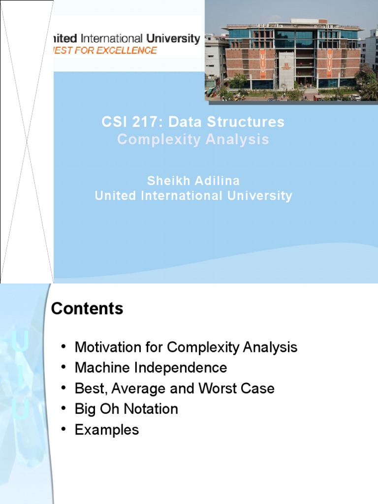 CSI 217: Data Structures: Complexity Analysis | PDF | Algorithms ...