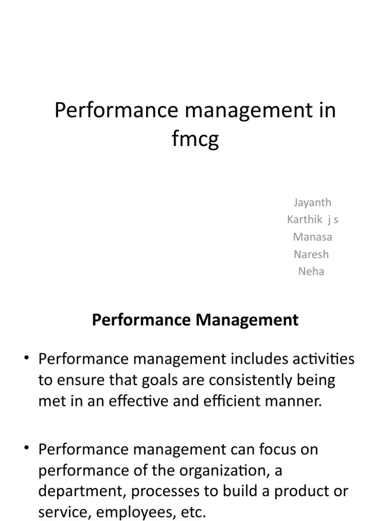 Performance Management in FMCG | PDF | Performance Appraisal | Goal