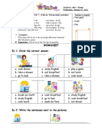 Worksheet Ex 1: Circle The Correct Answer.: Lesson: FDF 1 - UNIT 7 - P 60, 61: Words-Daily Activities Vocabulary