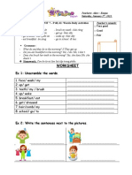 Worksheet: Lesson: FDF 1 - UNIT 7 - P 60, 61: Words-Daily Activities Vocabulary