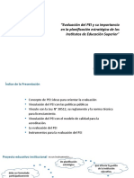 Facundo C. Pérez Romero Procalidad Evaluación Del PEI y Su Importancia en La Planificación Estratégica de Los Institutos de Educación Superior