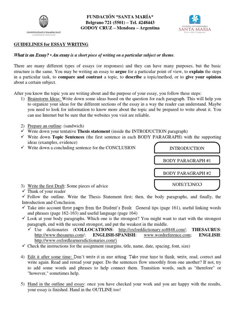 Writing Guideline Essay | PDF | Paragraph | Essays