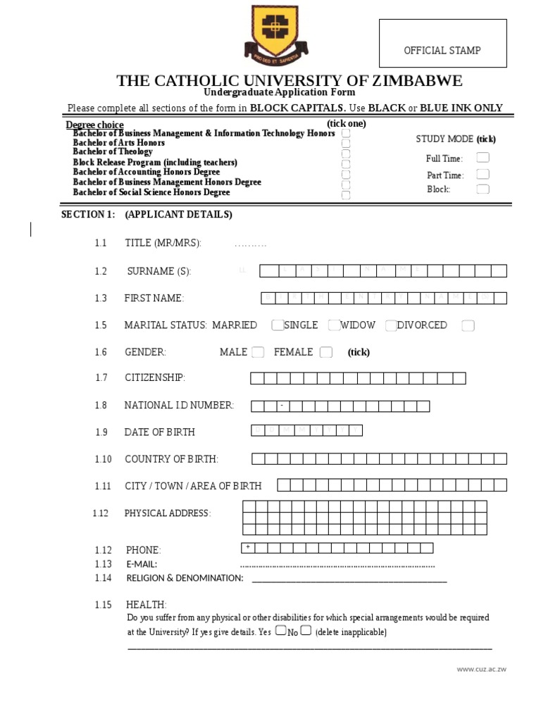 The Catholic University of Zimbabwe | PDF | Educational Stages