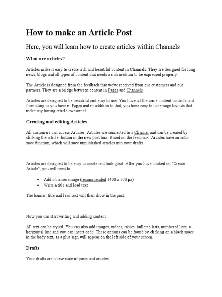 How To Make An Article Post | PDF