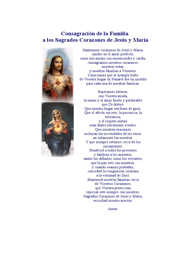 Consagración de La Familia | PDF | Oración | María, madre de Jesús