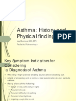 Asthma: History and Physical Findings: Ixsy Ramirez, MD, MPH Pediatric Pulmonology