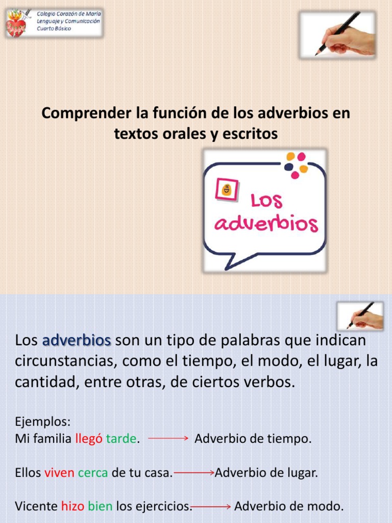 Adverbios | PDF | Artes del Lenguaje y Comunicación