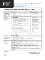 Activity: Pancakes, Pancakes' by Eric Carle: Directions Materials Needed Getting Ready