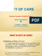 Duty of Care: Transfer Function of SWGH Project