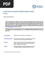 Long-Term Actuarial Mathematics Exam: FALL 2021