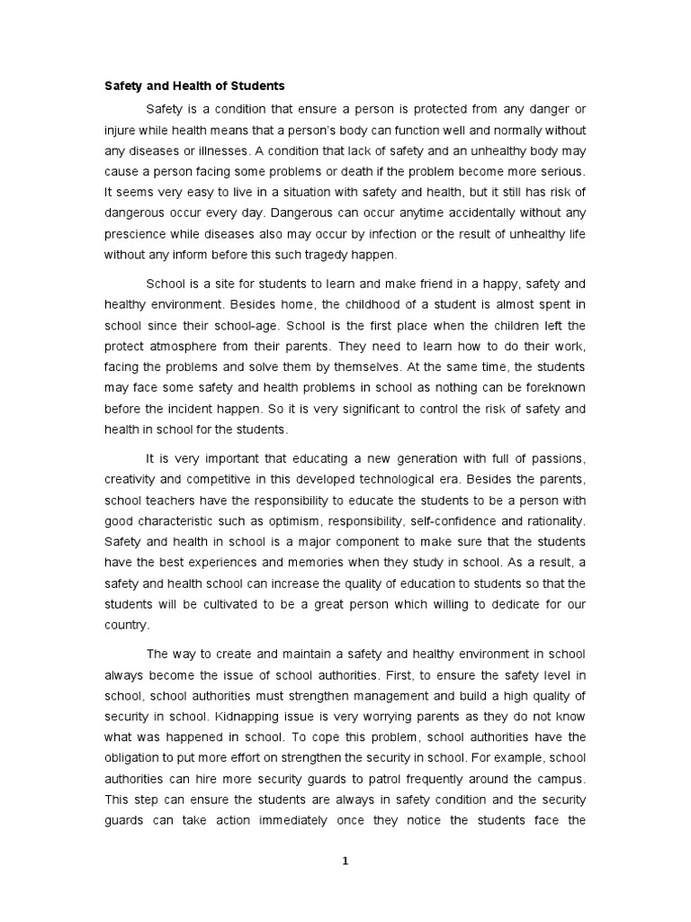 Ensuring Student Safety and Health | PDF | Teachers | Safety