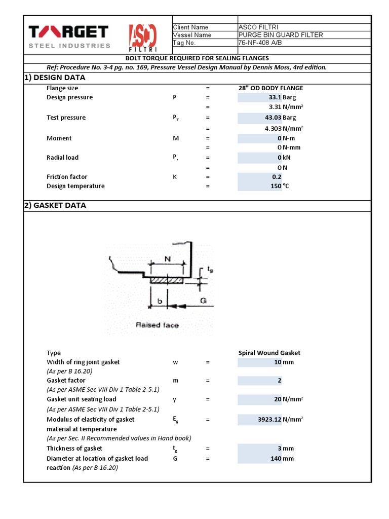 Bolt Torque Calculations for Sealing a 28 PDF Mechanics Applied