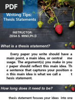 Writing Tips:: Thesis Statements