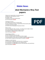 Applied Mechanics MCQ With Answers PDF