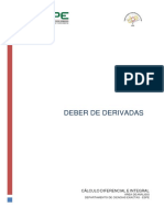 Deber de Derivadas: Cálculo Diferencial E Integral