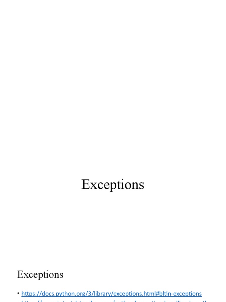 Exceptions 1 | PDF | Computers | Technology & Engineering