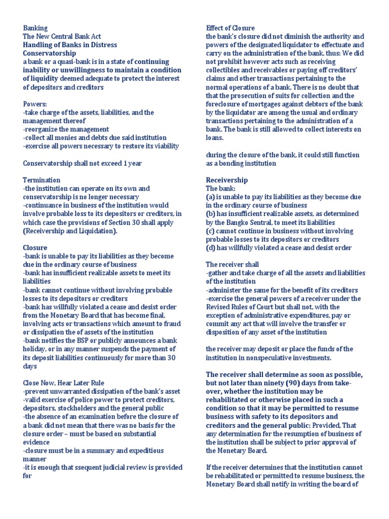 Banking PDF Receivership Liquidation