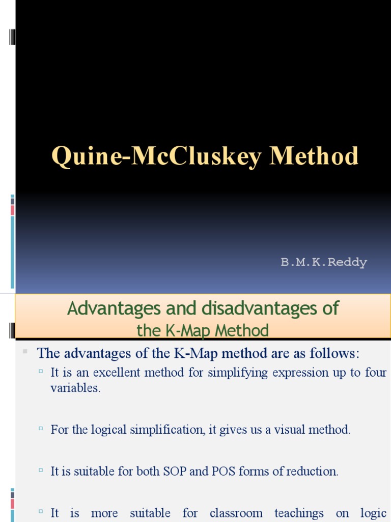 Quine-McCluskey Method Overview | PDF | Applied Mathematics ...