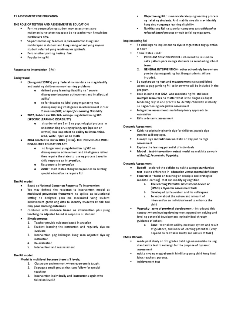 Assessment Strategies in Education | PDF | Learning Disability ...