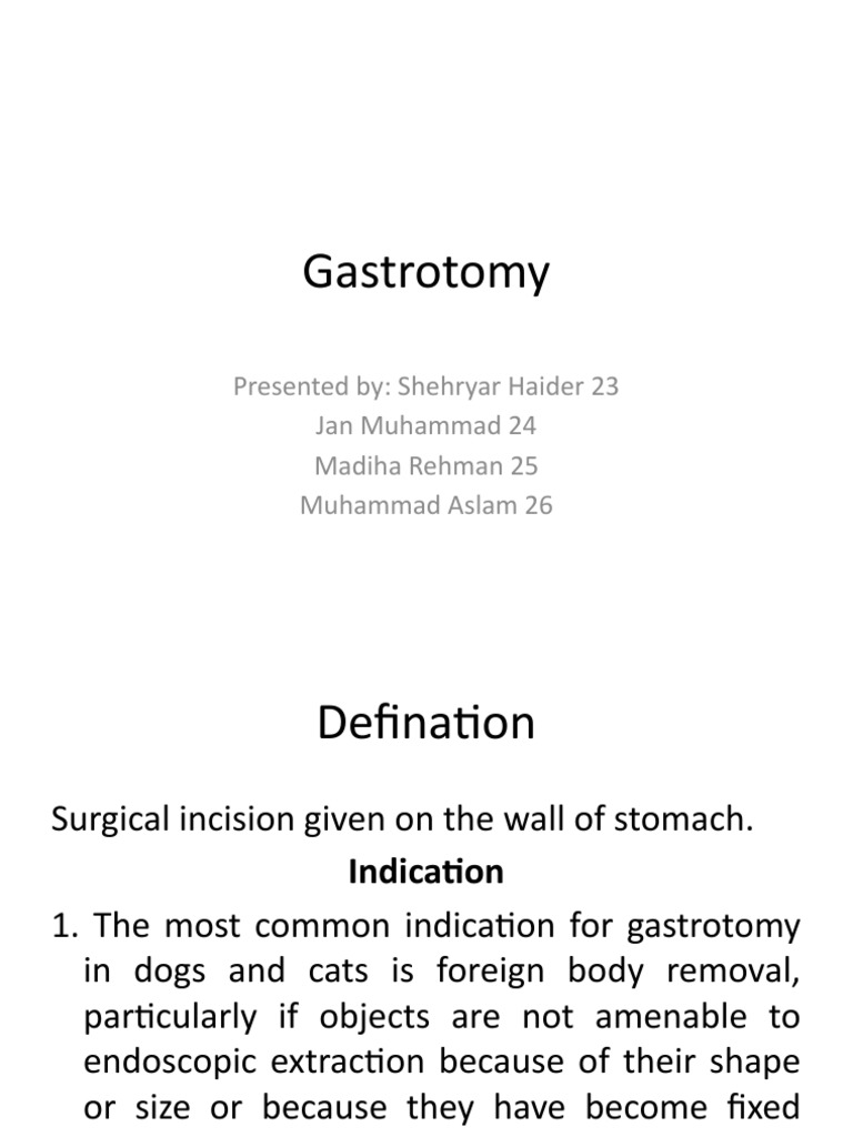 Gastrotomy | Download Free PDF | Stomach | Esophagus