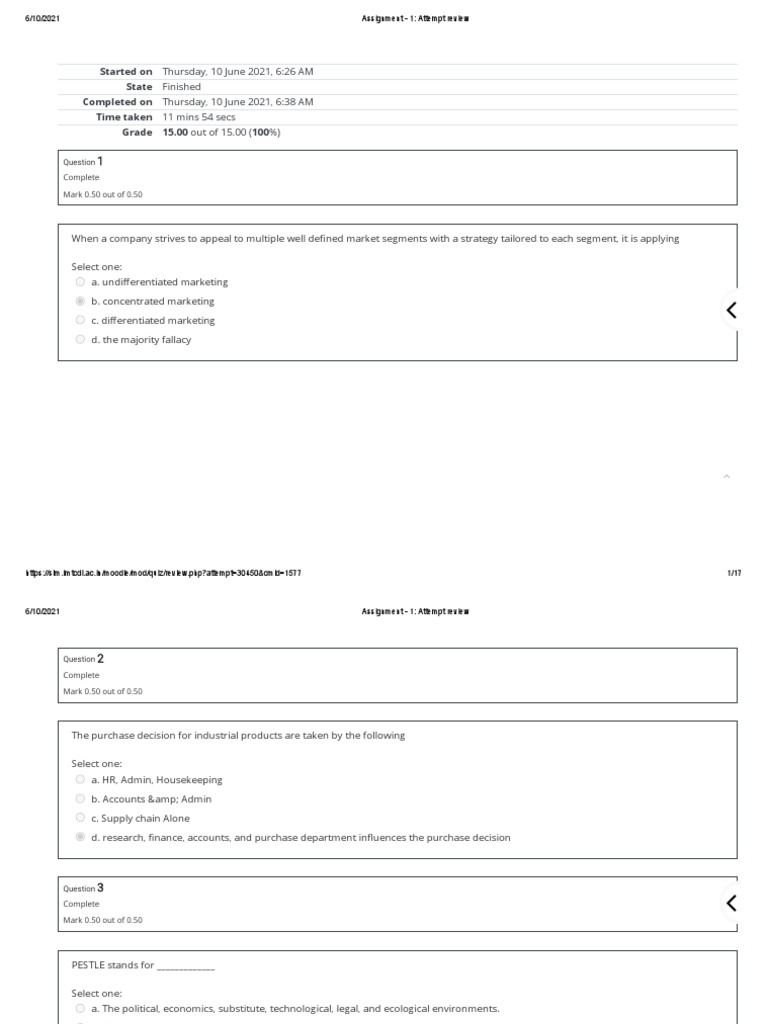 Assignment - 1 - Attempt Review | PDF | Marketing | Public Sphere