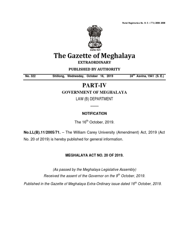 The Gazette of Meghalaya PartIv PDF Legal Documents