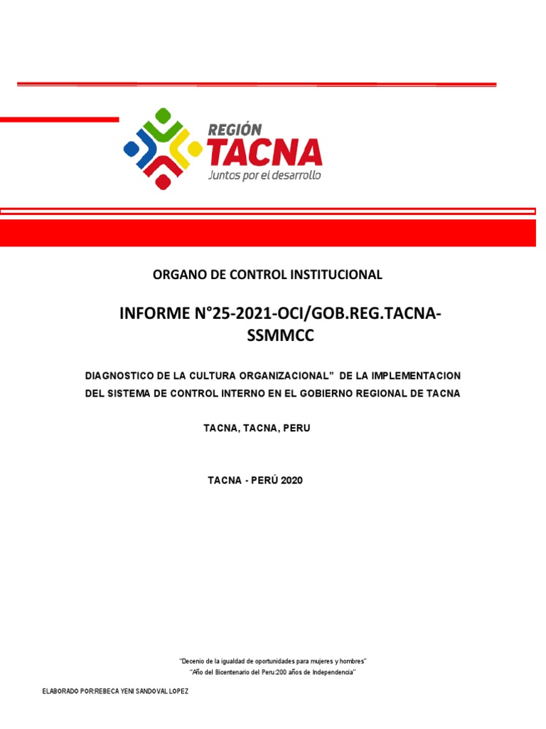 Diagnóstico de Control Interno en Tacna | PDF | Servicio Civil | Logística